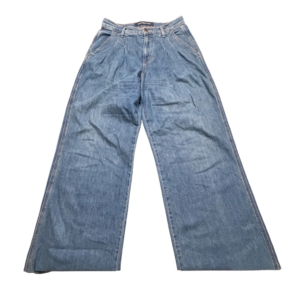 Veronica Beard Mia Wide Leg Trouser Jeans High Rise Blue Denim Size 27